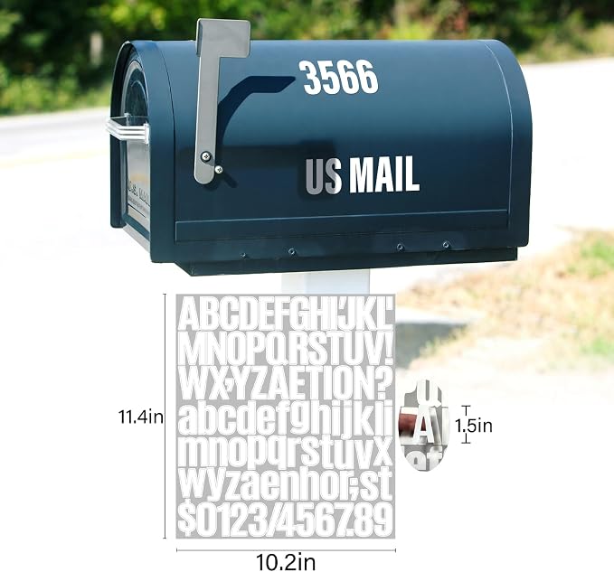 Letter Stickers, Mailbox Numbers, 1.5 Inch Waterproof Vinyl Alphabet | 1
