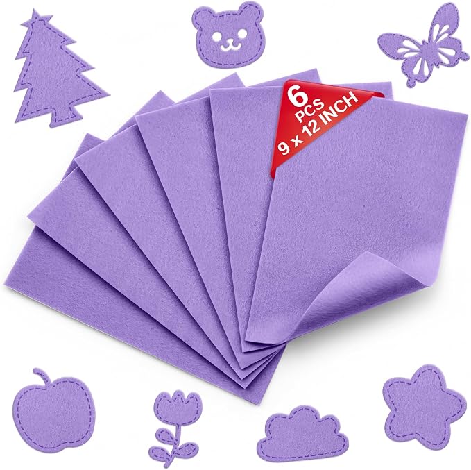 Lavender Soft Felt Sheets for Crafts, 1.6mm Thick, Kids' Crafts, DIY Projects