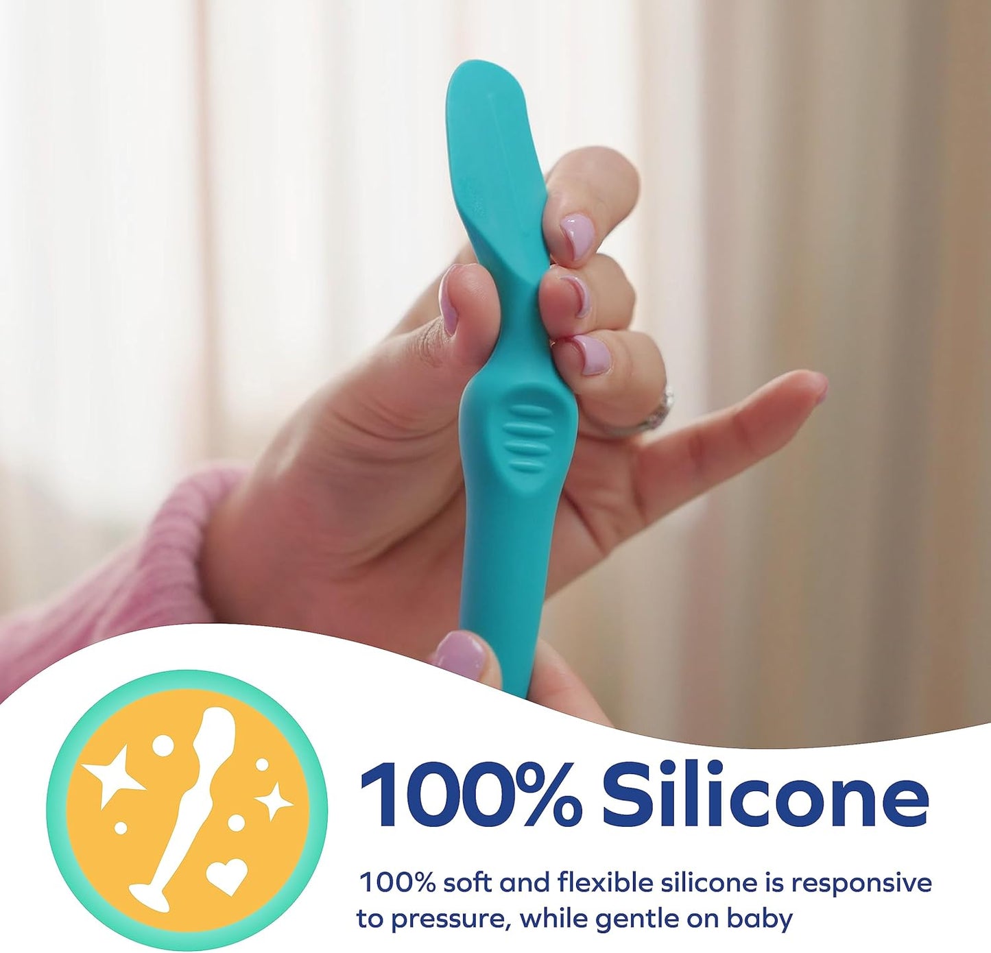 Dr. Talbot's Diaper Cream Brush for Babies - Diaper Rash Cream Applicator with Suction Base and Hygienic Case - Full Size - Aqua Blue