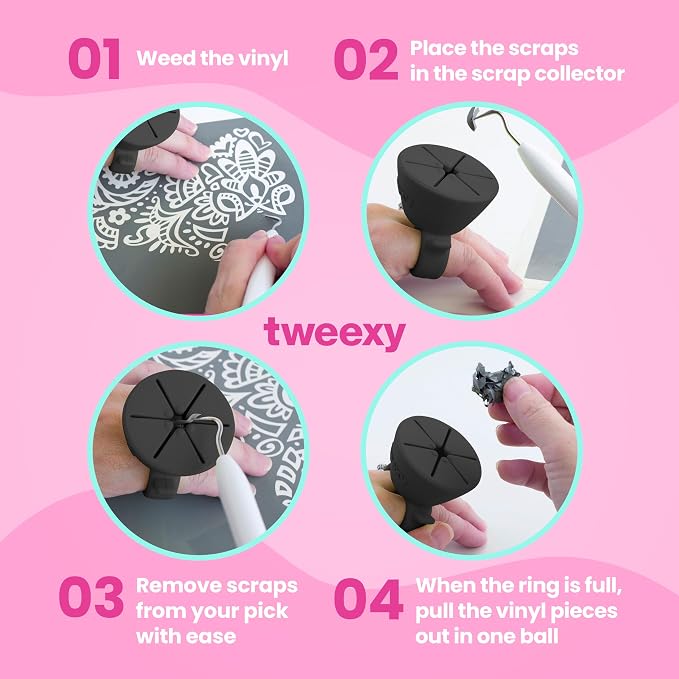tweexy Craft Vinyl Weeding Scrap Collector Ring | Weeding Tools