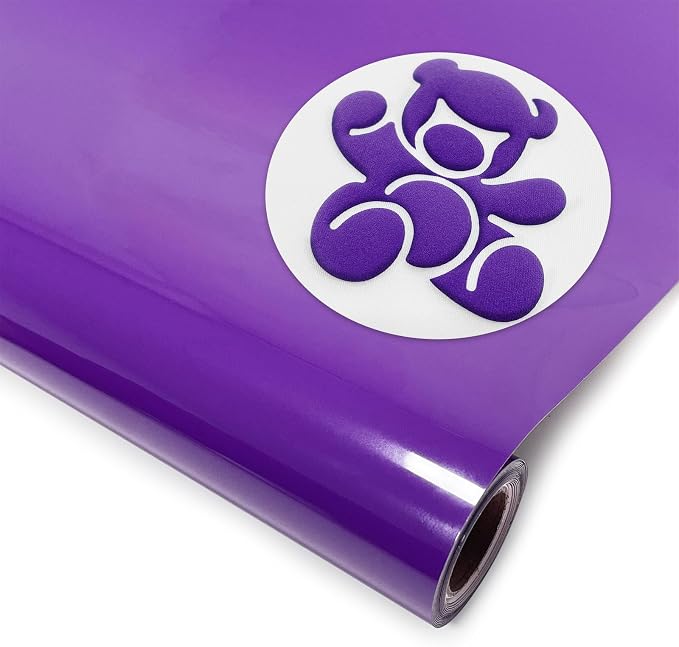 DUEUIOE Deep Purple Puff Vinyl Heat Transfer 12Inch x 6Ft, Puff Htv