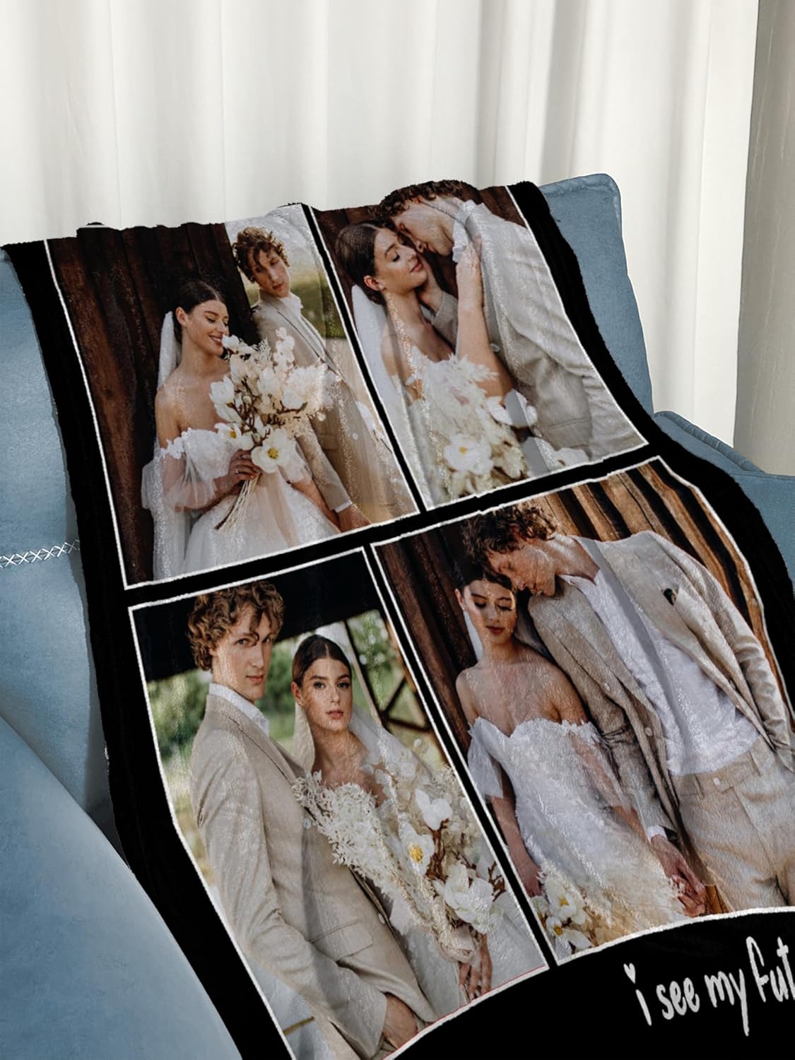 Custom Blanket with Photos Personalized Blankets Customizable Picture Blankets for Valentines Day Gifts Birthday for Her Him Girlfriend Boyfriend Wife
