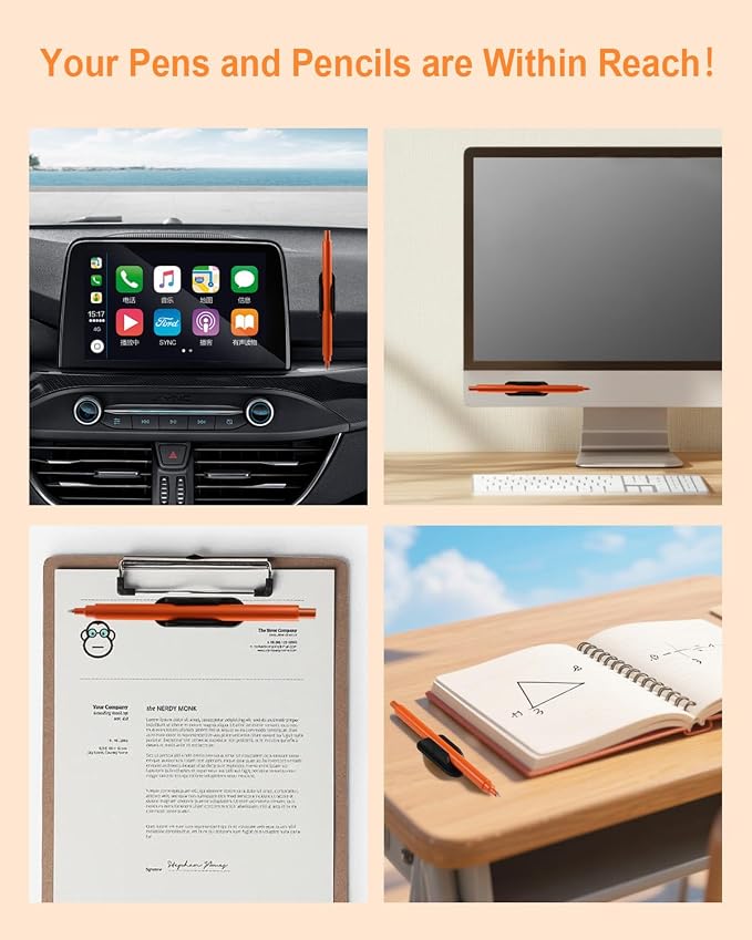 Tiizze Adhesive Pencil Holders for Desk Set of 20