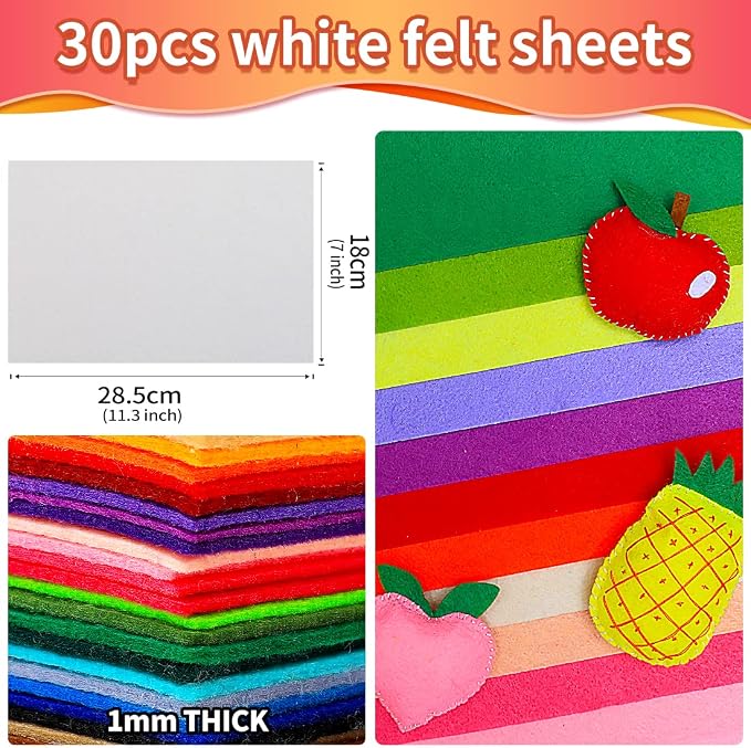 IOOLEEM White Felt Sheets