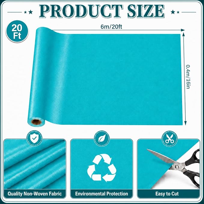 Teal Blue Bulletin Board Roll Non-Woven Fabric Poster 16in X 20ft | Back to