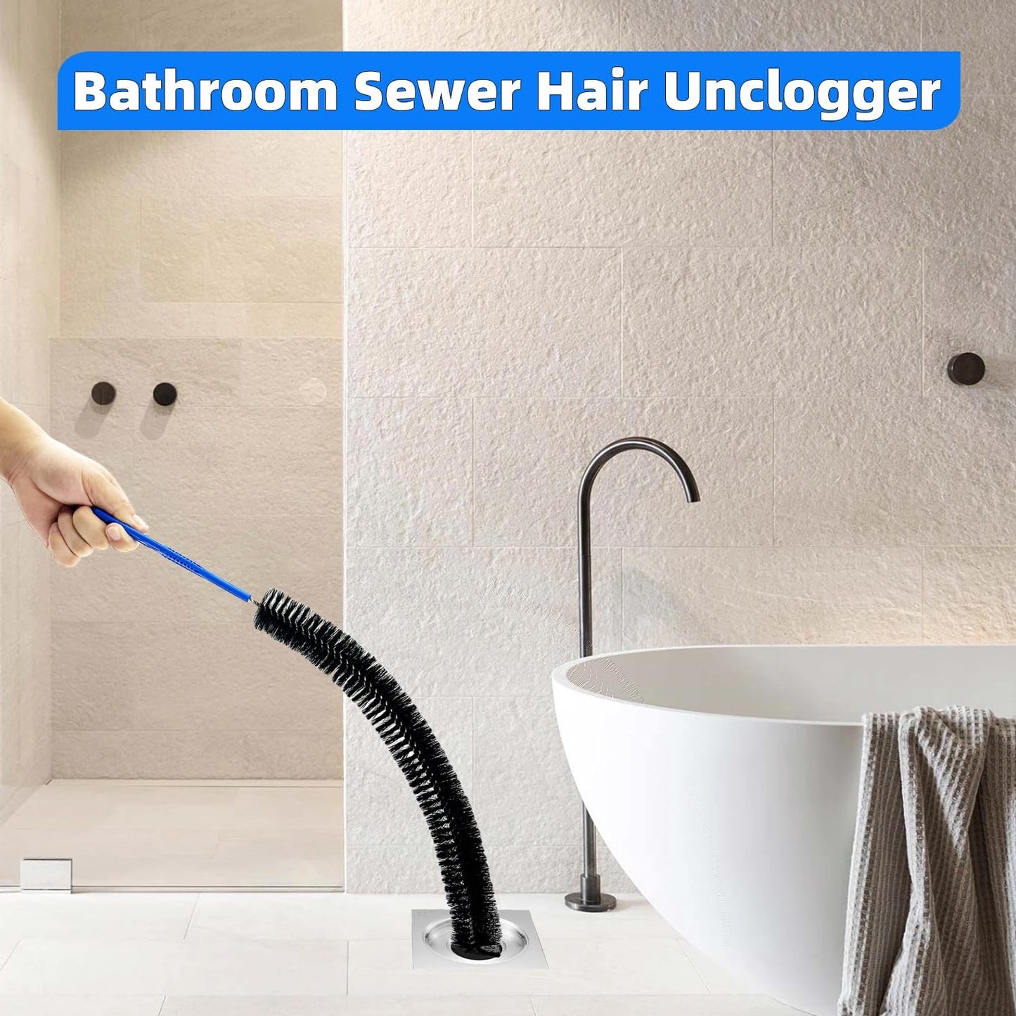 Flexible Cleaning Tool,Bendable Sewer Drain Brush, Long Pipe Cleaner for Home Kitchen Sink, Shower and Tub Hair Clogs