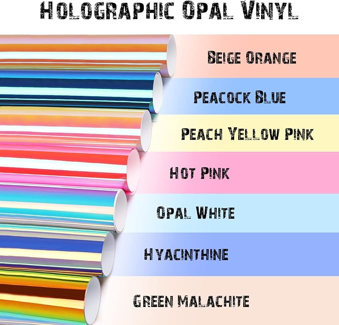 TECKWRAP Holographic Opal Craft Vinyl 12" x 12" 7 Sheets/Pack