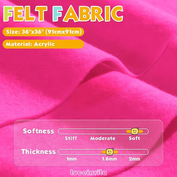 Fuchsia 36" X 36" Felt Fabric Sheet