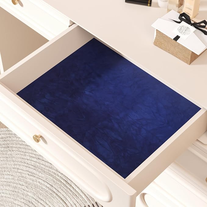 CHIHUT 12''x100'' Self Adhesive Velvet Drawer Liner Roll Thick Removable Dark