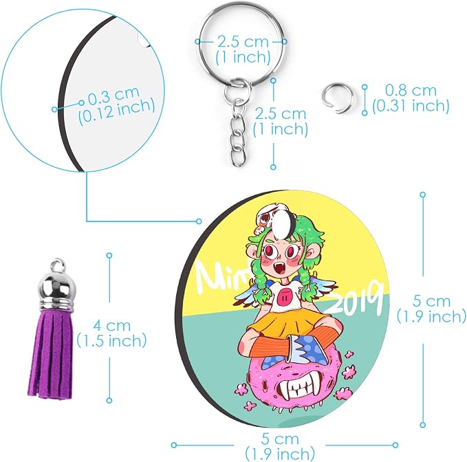 HTVRONT Sublimation Keychain Blanks