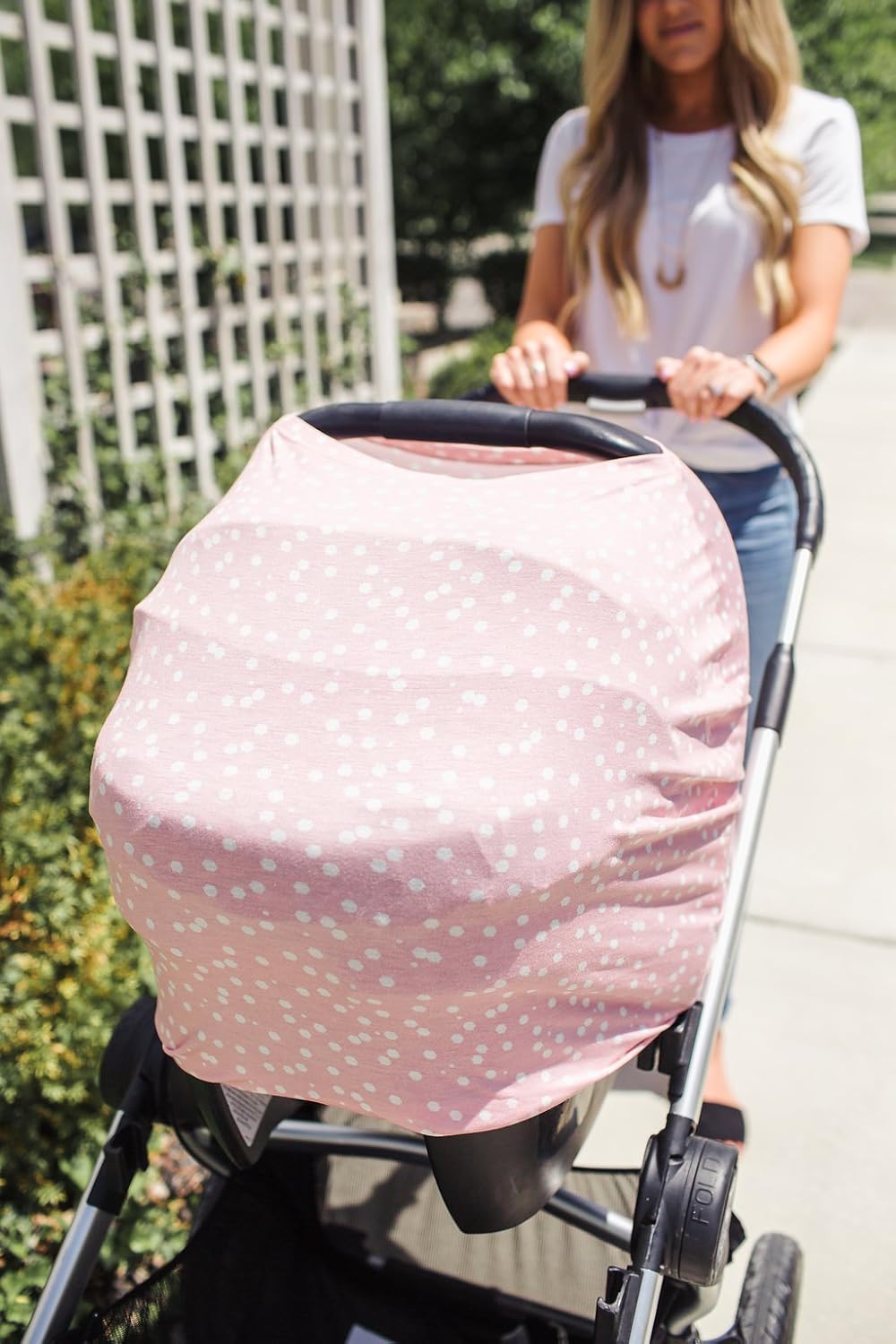 Copper Pearl Multi-Use Cover: Car Seat Covers, Nursing Cover, and Stroller Cover for Sun - Stretchy Fabric, All-Season Use, Stylish Designs, Easy Access for Moms - Lucy
