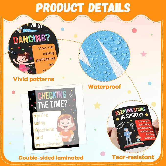 Math Theme Bulletin Board Set Colorful Mathematics Classroom Decoration Have