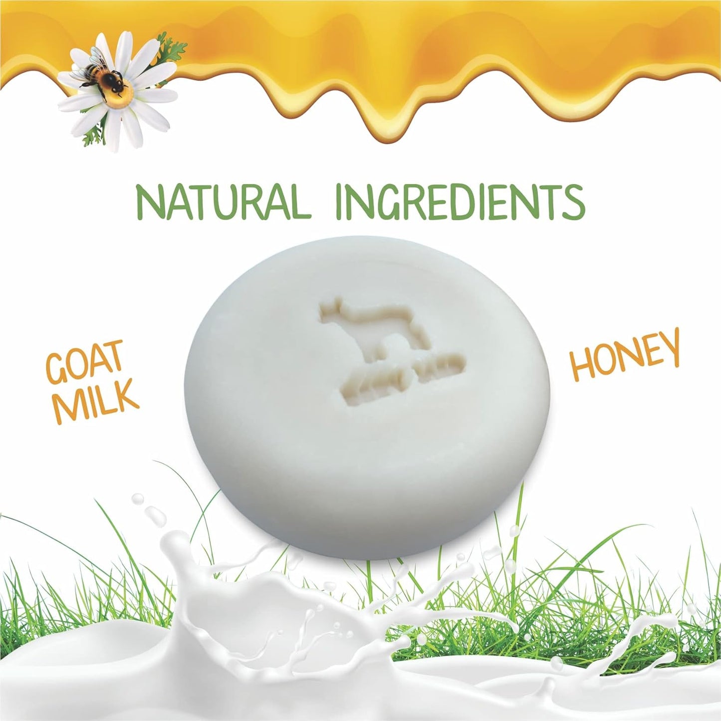 MADE IN USA Baby Soap Bar with Goat Milk and Honey - Naturally Cold Processed from Organic Ingredients - Delicate for Newborn Skin, Gift for babys, Kids, Toddlers and Adults - Handmade in USA