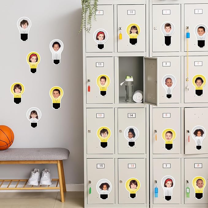 60PCS Classroom Light Bulb Cutouts Back to Schol Light Bulb Bulletin Board