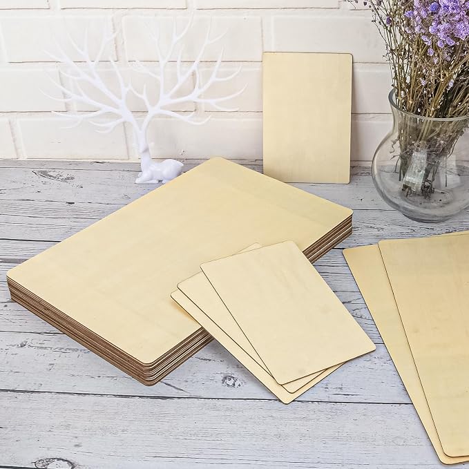 90 PCS Plywood Sheets for Crafts, Wood Boards for Crafts, Laser Cut Crafts