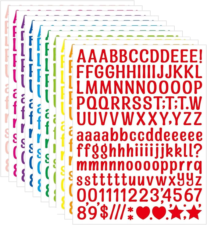 3040Pcs 20 Sheets Small Letter Number Stickers, 0.5inch Self-Adhesive Vinyl