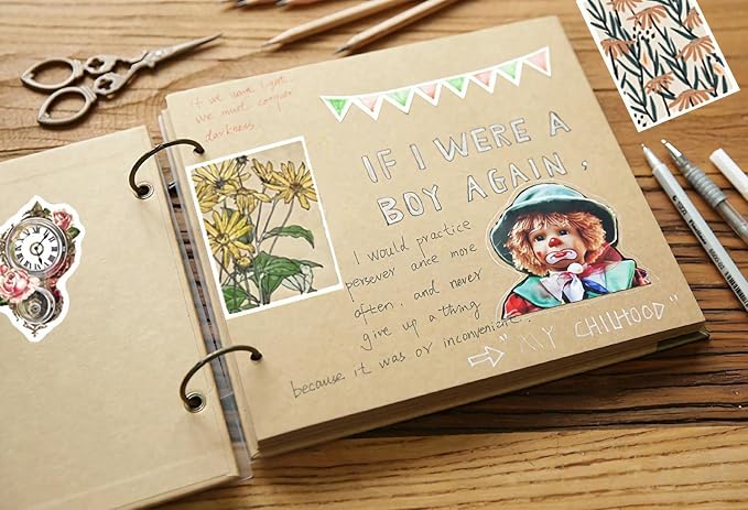 100 Pcs Aesthetic Vintage Vinyl Stickers