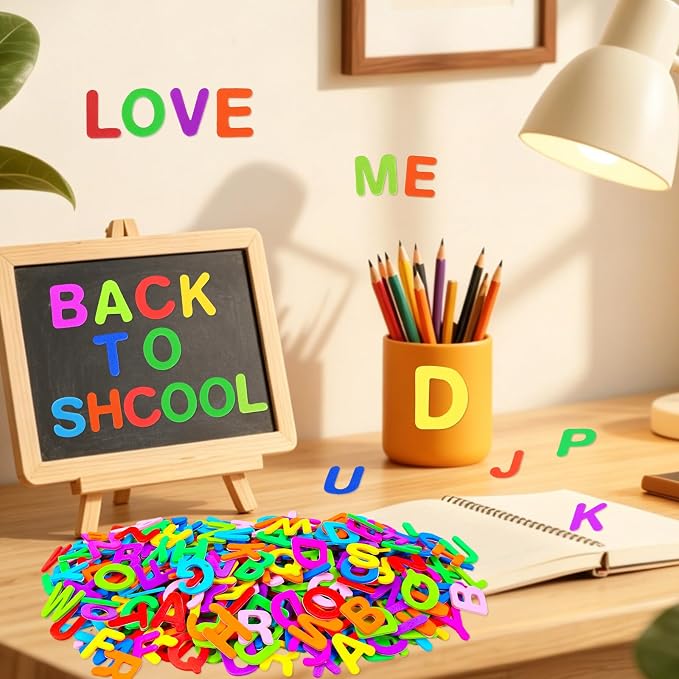 1440 Pcs Foam Letter Stickers, 10 Colors 1 Inch 3D Self-Adhesive EVA ABC