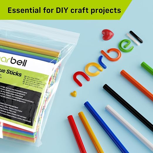 Mini Hot Glue Sticks in Vibrant Colors, 0.27" Diameter and 4" Long Hot Melt