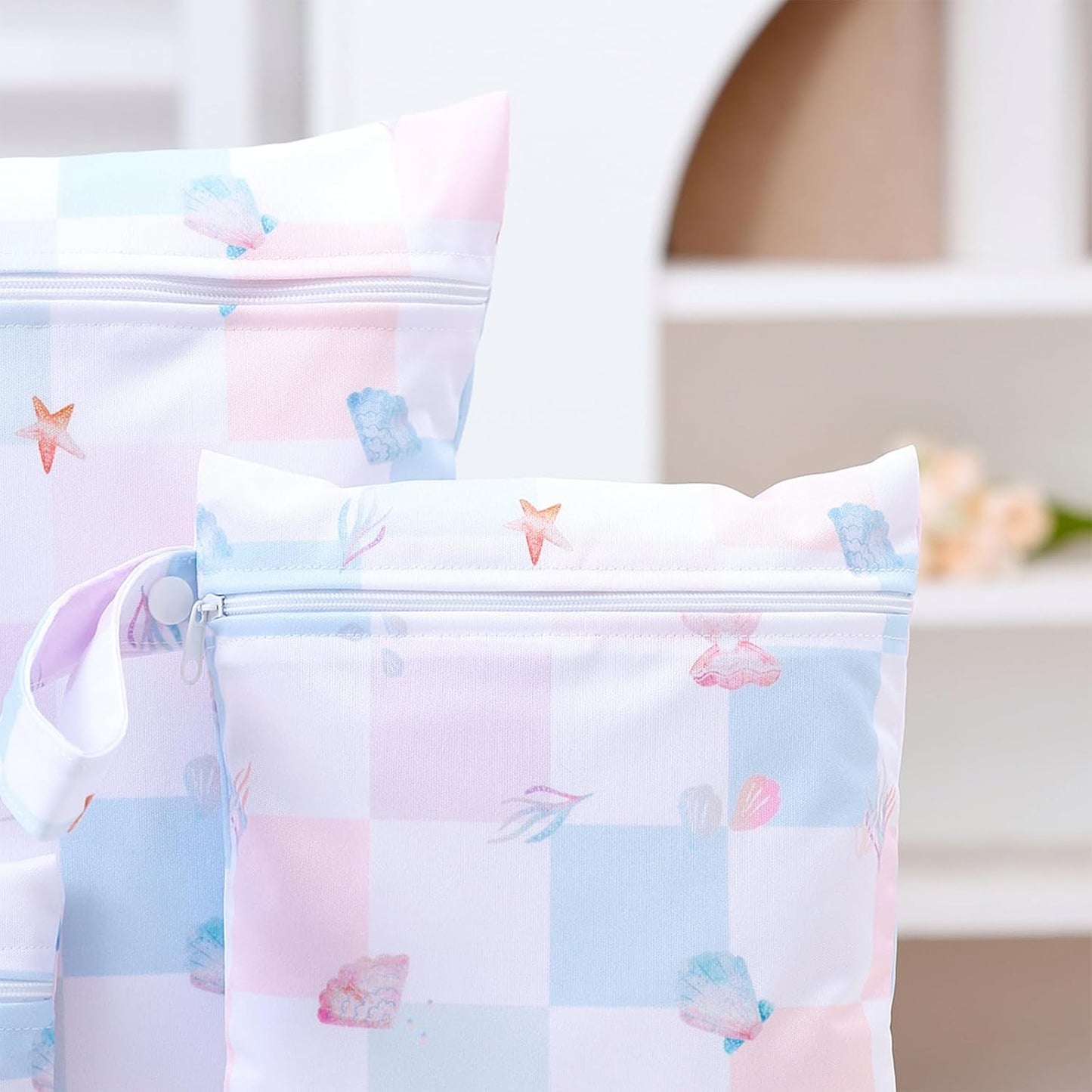 Happy Flute 3 Set Wet Bag Storage Bag Zipper Waterproof Washable Travel Bags, Beach, Pool, Gym Bag for Cloth Diaper, Swimsuits & Wet Clothes (SMT083-EF712)