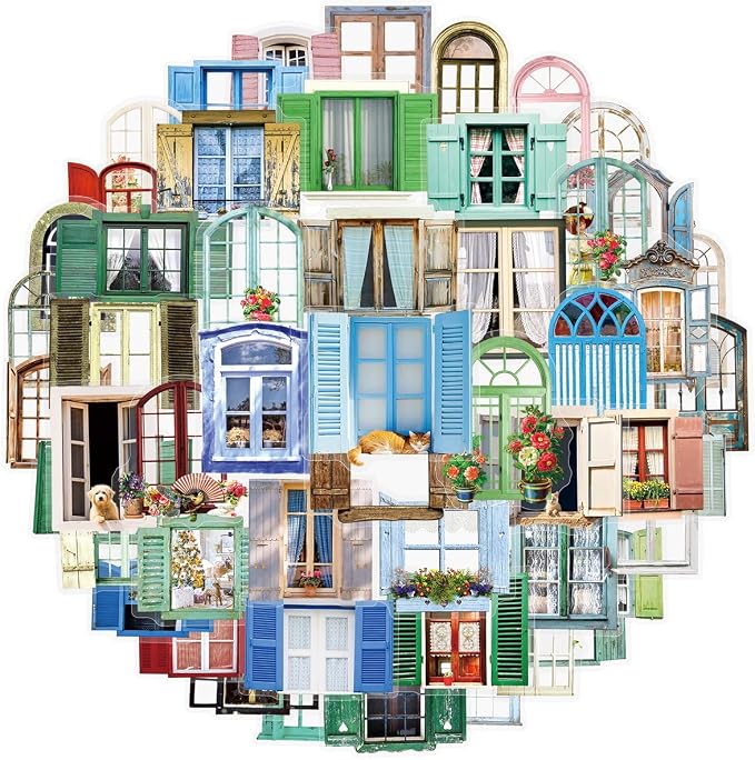 50PCS Window Flower Stickers Aesthetic PET Transparent Beside The Window Decal