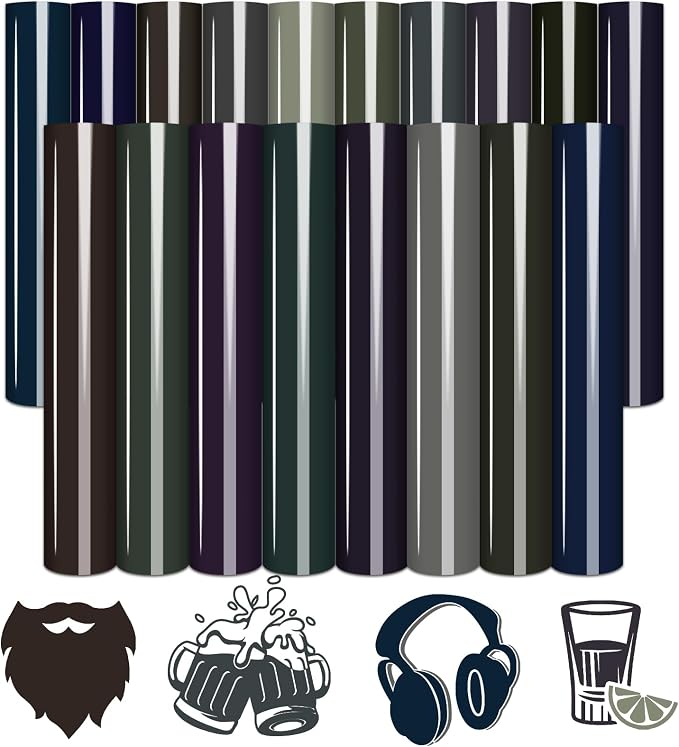 Tintnut Dark Color HTV Heat Transfer Vinyl, easy cut & weed, stretch washable