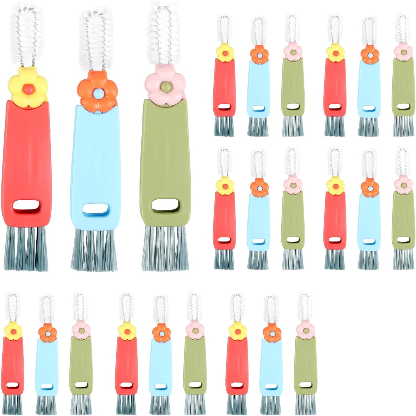 24 Pcs Cup Lid Cleaning Brush Multifunctional Bottle Gap Cleaner Brush 180° Rotatable Cup Lid Gap Cleaning Brush Set Hangable Cup Crevice Cleaner Portable 3 Colors Cup Lid Cleaner for Bottle Cleaning