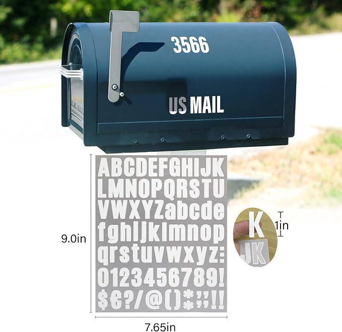 810 Pieces 10 Sheets Letter Stickers, Self Adhesive Vinyl Waterproof Mailbox