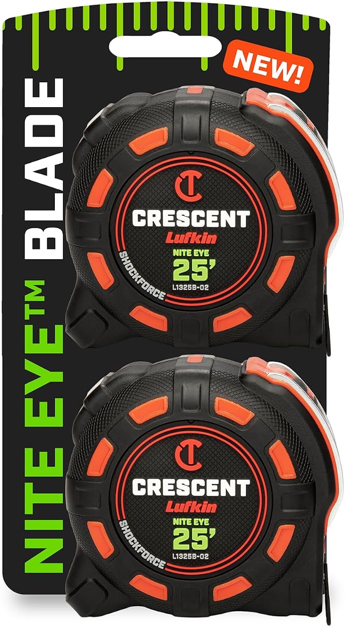 Crescent Lufkin 25 Ft. SHOCKFORCE NITE EYE Tape Measure | 2 Pack |