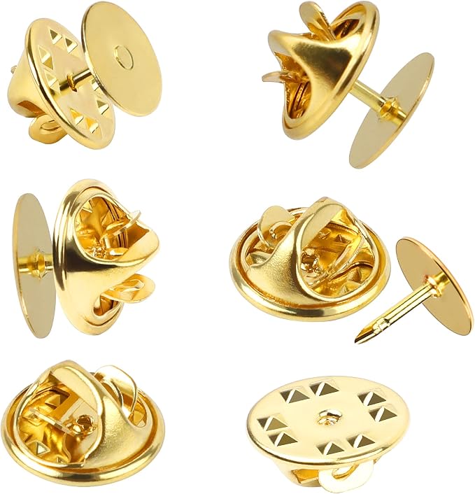 JANYUN 120 Pairs Butterfly Clutch Tie Tacks Safety Keepers Pin Back | Gold