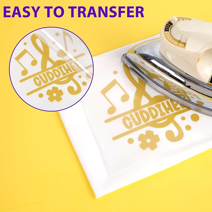HTVVETUR Gold HTV Iron on Vinyl 12Inch by 35ft Heat Transfer Vinyl