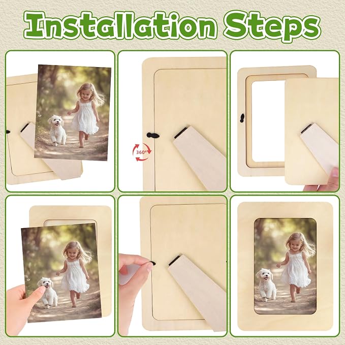 VOKOY 45 Pack Wooden Picture Frames