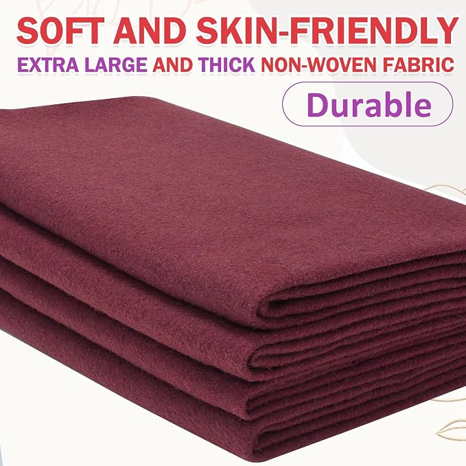 XSEINO Burgundy Large Felt Fabric 108" X 36 ", 1.4 mm Thick Soft Felt Fabric