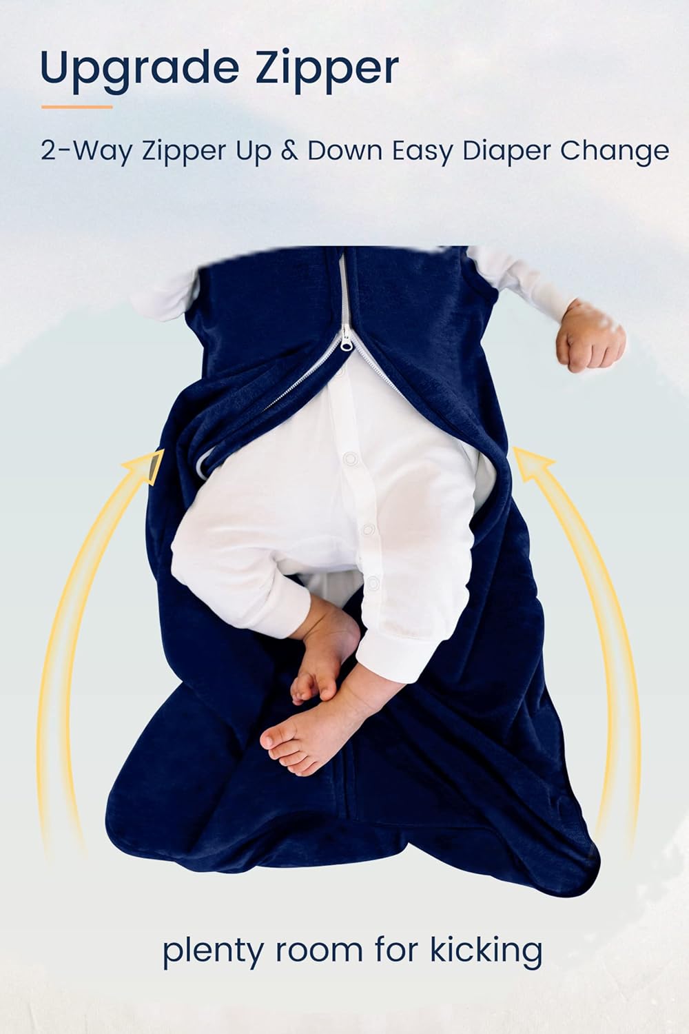 TotAha Light Sleep Sack, Stretchy, Soft, Cozy Wearable Blanket Sleep Bag with 2-Way Safe Zippers for 0-6-12-24 Months 0.5 TOG