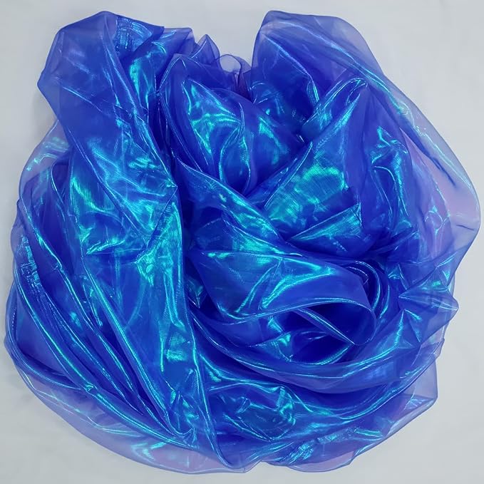Royal Blue Iridescent Organza Fabric
