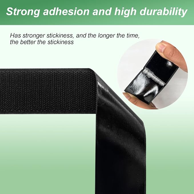 1''×41Ft Black Heavy Duty Hook And Loop Tape Adhesive, No Punching Picture Wall
