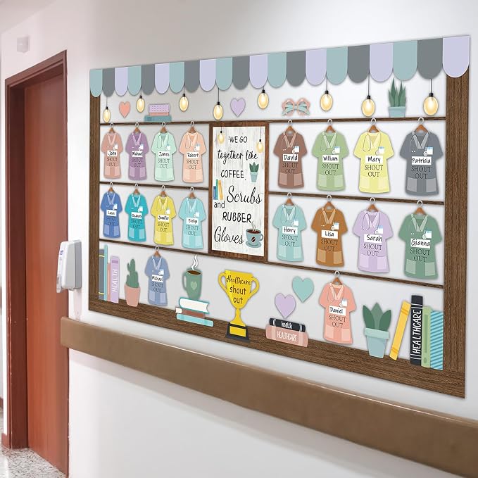 Naozinebi Healthy Bulletin Board Set Healthcare Workers Nurses Classroom