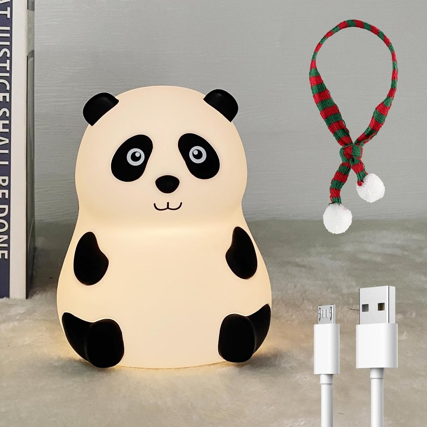 Kids Night Light Cute Panda,Silicone Nursery Lamp for Baby and Toddler,Animal NightLight for Boys and Girls,Squishy Night Light for Bedroom,Cute Lamp for Kids Room (Panda)