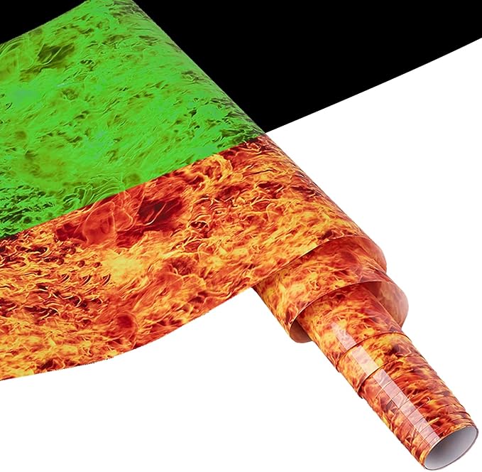 Tintnut Flame Pattern Glow in the Dark HTV Vinyl, stretch washable, suitable