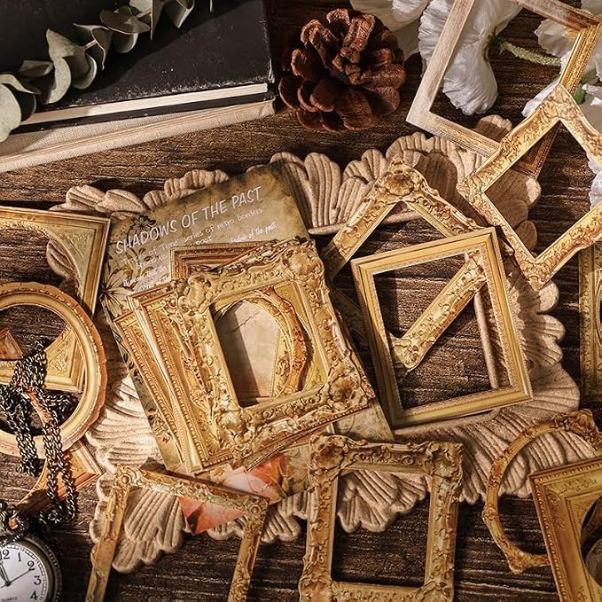 180 Pieces Vintage Scrapbook Picture Frame Cutouts Paper Stickers