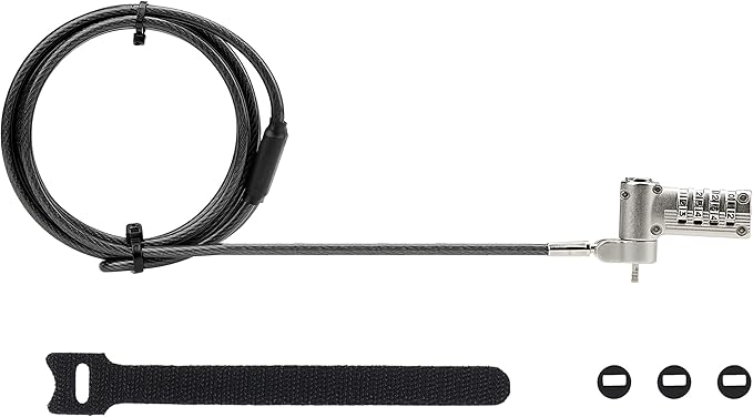 StarTech.com Universal Laptop Lock 6.6ft (2m), Security Cable for Notebooks Compatible with Noble Wedge/Nano/K-Slot, Keyless Combination Locking Cable, Cut-Resistant Cable, TAA (UNIVC4D-LAPTOP-LOCK)