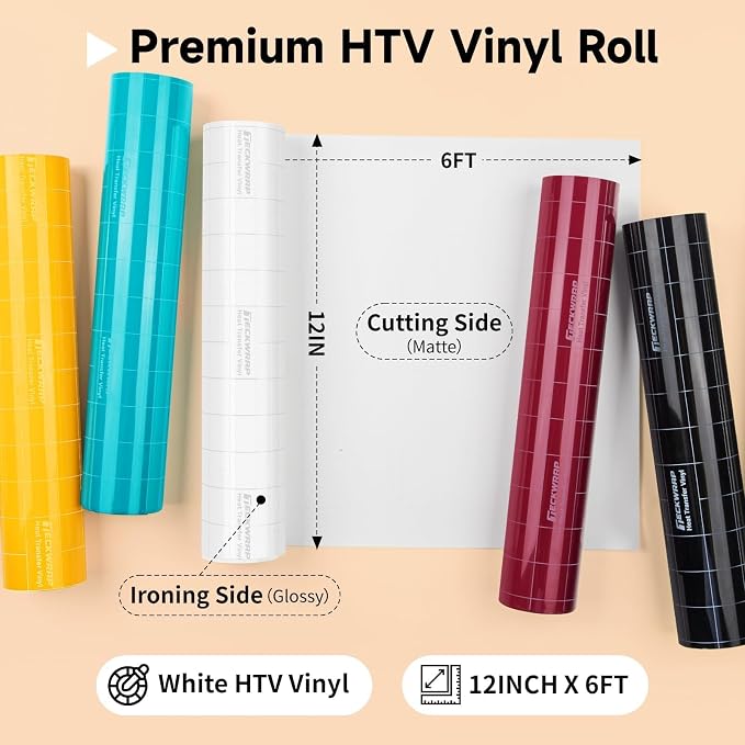 TECKWRAP Heat Transfer Vinyl for T-Shirts, 50+ Washes, REACH Certified & Dryer