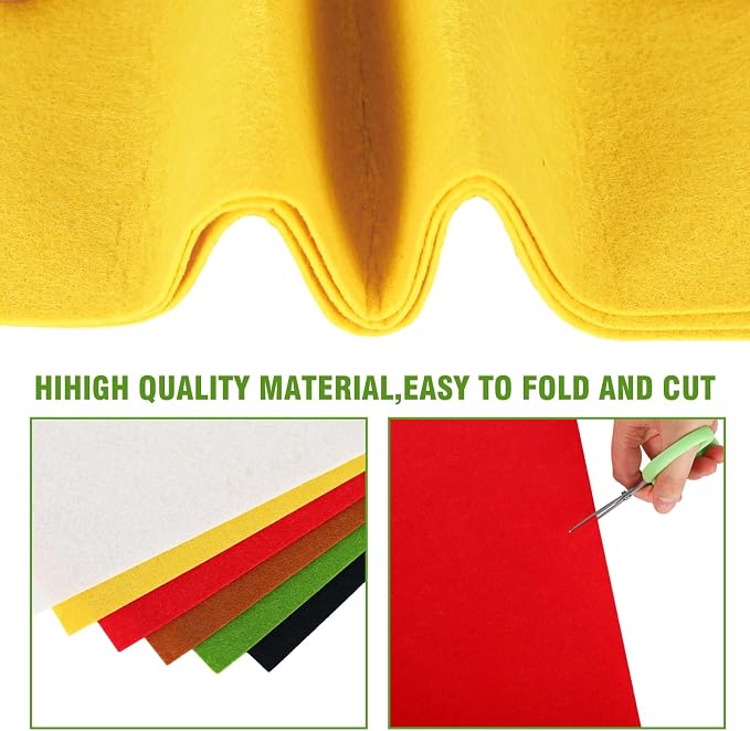 Whaline 18Pcs Christmas Felt Fabric Sheets Red Green Assorted Soft Thick Craft