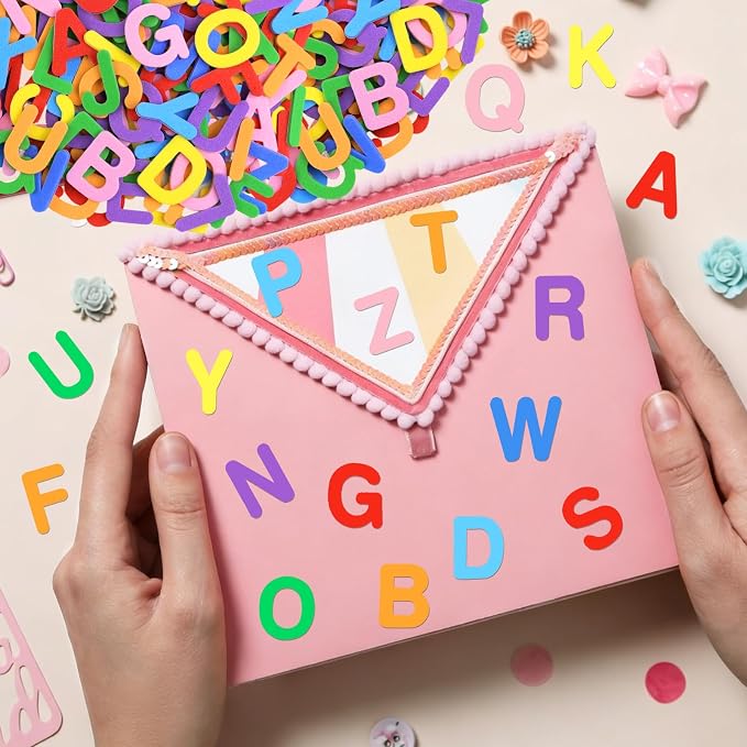 656 Pcs Foam Letter Stickers, Self-Adhesive EVA Alphabet Stickers Small 1 Inch