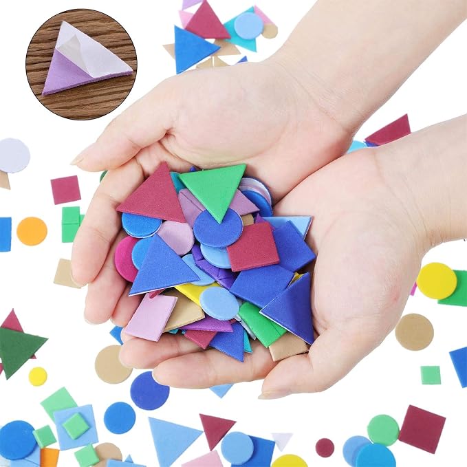Sumind 1000 Pieces Foam Shape Stickers Self Adhesive Felt Shape
