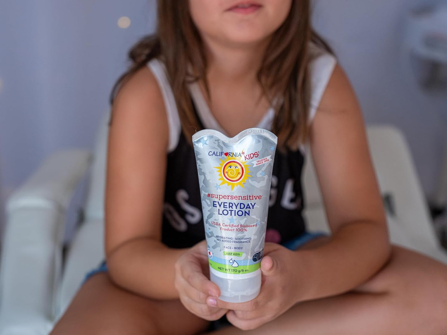 California Kids Lotion | Super Sensitive | 100% Plant-Based Moisturizer | Fragrance Free Lotion for Kids | Hypoallergenic | Aloe + Calendula | 6 oz.