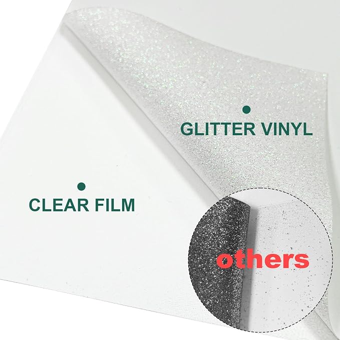 White Glitter Heat Transfer Vinyl 12" x 8 ft HTV