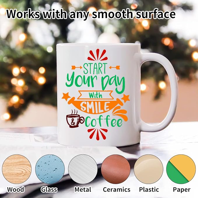 Bright Idea Permanent Vinyl, 70 Pack 12 "x 12" Vinyl Sheets Compatible