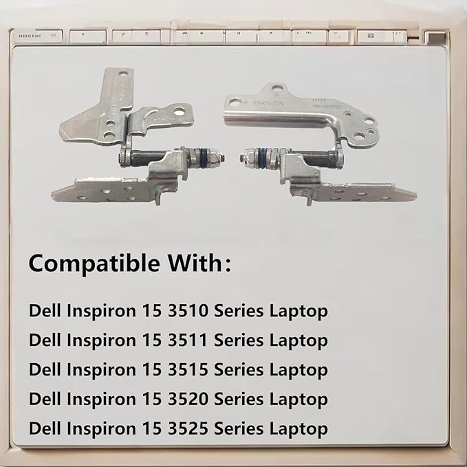 Replacement Left & Right LCD Hinge for Dell Inspiron 15 3510 3511 3515 3520 3521 3525 Series Laptop Screen Axis Sharft 87GX7 NVGVH, 00WPN8 0DDM9D 087GX7, GDM50