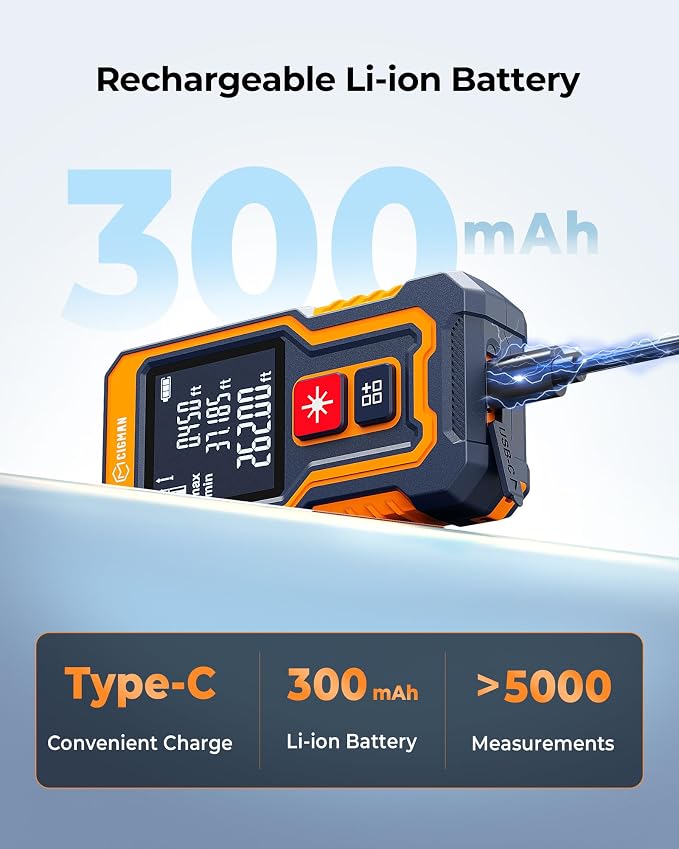 CIGMAN Mini Laser Measuring Tool, 262Ft Laser Tape Measure